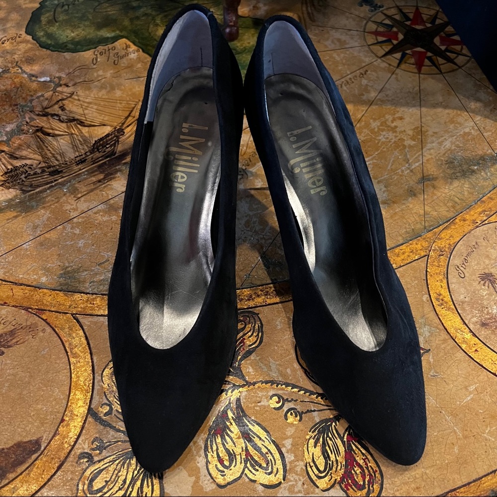 I. Miller Black Suede Heels